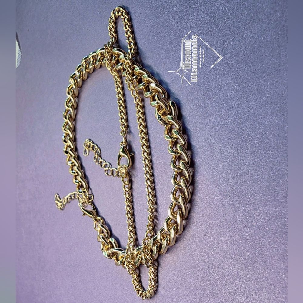 Anklet or Arm Bracelet in 18K Bright Yellow Gold over 925 Stainless Steel - Picture 2 of 5